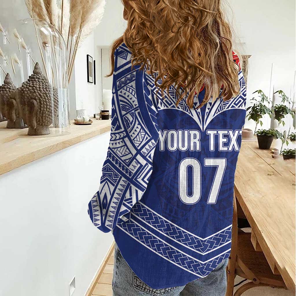 Toa Samoa Rugby Custom Women Casual Shirt Ulafala Mix Nifo'oti - Polynesian Pride