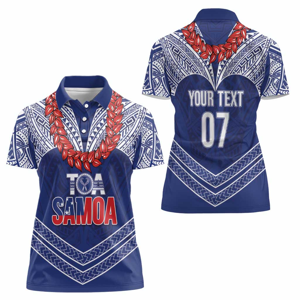 Toa Samoa Rugby Custom Women Polo Shirt Ulafala Mix Nifo'oti - Polynesian Pride
