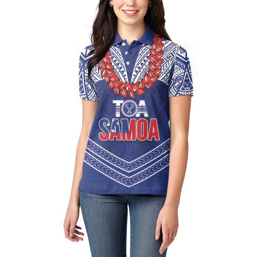 Toa Samoa Rugby Custom Women Polo Shirt Ulafala Mix Nifo'oti - Polynesian Pride