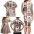 Hawaii Christmas Retro Patchwork Family Matching Long Sleeve Bodycon Dress and Hawaiian Shirt Brown LT7 - Polynesian Pride