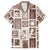 Hawaii Christmas Retro Patchwork Family Matching Long Sleeve Bodycon Dress and Hawaiian Shirt Brown LT7 Dad's Shirt - Short Sleeve Brown - Polynesian Pride