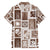 Hawaii Christmas Retro Patchwork Family Matching Long Sleeve Bodycon Dress and Hawaiian Shirt Brown LT7 - Polynesian Pride