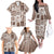 Hawaii Christmas Retro Patchwork Family Matching Off Shoulder Long Sleeve Dress and Hawaiian Shirt Brown LT7 - Polynesian Pride