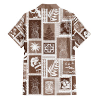 Hawaii Christmas Retro Patchwork Family Matching Off Shoulder Maxi Dress and Hawaiian Shirt Brown LT7 - Polynesian Pride