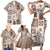 Hawaii Christmas Retro Patchwork Family Matching Short Sleeve Bodycon Dress and Hawaiian Shirt Brown LT7 - Polynesian Pride