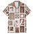 Hawaii Christmas Retro Patchwork Family Matching Short Sleeve Bodycon Dress and Hawaiian Shirt Brown LT7 Dad's Shirt - Short Sleeve Brown - Polynesian Pride