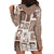 Hawaii Christmas Retro Patchwork Hoodie Dress Brown LT7 - Polynesian Pride