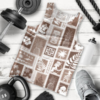 Hawaii Christmas Retro Patchwork Men Tank Top Brown LT7 - Polynesian Pride