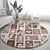 Hawaii Christmas Retro Patchwork Round Carpet Brown LT7 - Polynesian Pride