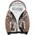 Hawaii Christmas Retro Patchwork Sherpa Hoodie Brown LT7 Unisex Brown - Polynesian Pride