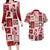 Hawaii Christmas Retro Patchwork Couples Matching Long Sleeve Bodycon Dress and Hawaiian Shirt Red LT7 Red - Polynesian Pride