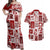 Hawaii Christmas Retro Patchwork Couples Matching Off Shoulder Maxi Dress and Hawaiian Shirt Red LT7 Red - Polynesian Pride