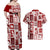 Hawaii Christmas Retro Patchwork Couples Matching Off Shoulder Maxi Dress and Hawaiian Shirt Red LT7 - Polynesian Pride