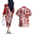 Hawaii Christmas Retro Patchwork Couples Matching Off The Shoulder Long Sleeve Dress and Hawaiian Shirt Red LT7 - Polynesian Pride