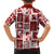 Hawaii Christmas Retro Patchwork Family Matching Long Sleeve Bodycon Dress and Hawaiian Shirt Red LT7 - Polynesian Pride