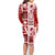 Hawaii Christmas Retro Patchwork Family Matching Long Sleeve Bodycon Dress and Hawaiian Shirt Red LT7 - Polynesian Pride