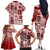 Hawaii Christmas Retro Patchwork Family Matching Off Shoulder Long Sleeve Dress and Hawaiian Shirt Red LT7 - Polynesian Pride