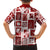 Hawaii Christmas Retro Patchwork Family Matching Short Sleeve Bodycon Dress and Hawaiian Shirt Red LT7 - Polynesian Pride