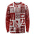 Hawaii Christmas Retro Patchwork Long Sleeve Shirt Red LT7 Unisex Red - Polynesian Pride