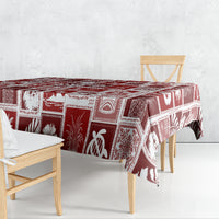 Hawaii Christmas Retro Patchwork Tablecloth Red LT7 - Polynesian Pride
