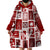 Hawaii Christmas Retro Patchwork Wearable Blanket Hoodie Red LT7 - Polynesian Pride