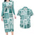 Hawaii Christmas Retro Patchwork Couples Matching Long Sleeve Bodycon Dress and Hawaiian Shirt Teal LT7 Teal - Polynesian Pride