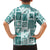 Hawaii Christmas Retro Patchwork Family Matching Long Sleeve Bodycon Dress and Hawaiian Shirt Teal LT7 - Polynesian Pride