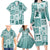 Hawaii Christmas Retro Patchwork Family Matching Long Sleeve Bodycon Dress and Hawaiian Shirt Teal LT7 - Polynesian Pride