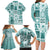 Hawaii Christmas Retro Patchwork Family Matching Long Sleeve Bodycon Dress and Hawaiian Shirt Teal LT7 - Polynesian Pride