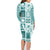 Hawaii Christmas Retro Patchwork Family Matching Long Sleeve Bodycon Dress and Hawaiian Shirt Teal LT7 - Polynesian Pride