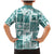 Hawaii Christmas Retro Patchwork Family Matching Mermaid Dress and Hawaiian Shirt Teal LT7 - Polynesian Pride