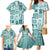 Hawaii Christmas Retro Patchwork Family Matching Mermaid Dress and Hawaiian Shirt Teal LT7 - Polynesian Pride