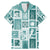 Hawaii Christmas Retro Patchwork Family Matching Mermaid Dress and Hawaiian Shirt Teal LT7 Dad's Shirt - Short Sleeve Teal - Polynesian Pride