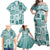 Hawaii Christmas Retro Patchwork Family Matching Off Shoulder Maxi Dress and Hawaiian Shirt Teal LT7 - Polynesian Pride