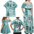 Hawaii Christmas Retro Patchwork Family Matching Off Shoulder Maxi Dress and Hawaiian Shirt Teal LT7 - Polynesian Pride