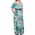 Hawaii Christmas Retro Patchwork Family Matching Off Shoulder Maxi Dress and Hawaiian Shirt Teal LT7 - Polynesian Pride