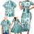 Hawaii Christmas Retro Patchwork Family Matching Short Sleeve Bodycon Dress and Hawaiian Shirt Teal LT7 - Polynesian Pride