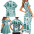 Hawaii Christmas Retro Patchwork Family Matching Short Sleeve Bodycon Dress and Hawaiian Shirt Teal LT7 - Polynesian Pride