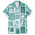 Hawaii Christmas Retro Patchwork Family Matching Short Sleeve Bodycon Dress and Hawaiian Shirt Teal LT7 Dad's Shirt - Short Sleeve Teal - Polynesian Pride