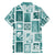 Hawaii Christmas Retro Patchwork Family Matching Short Sleeve Bodycon Dress and Hawaiian Shirt Teal LT7 - Polynesian Pride