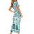 Hawaii Christmas Retro Patchwork Family Matching Short Sleeve Bodycon Dress and Hawaiian Shirt Teal LT7 - Polynesian Pride