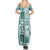 Hawaii Christmas Retro Patchwork Family Matching Summer Maxi Dress and Hawaiian Shirt Teal LT7 - Polynesian Pride