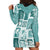 Hawaii Christmas Retro Patchwork Hoodie Dress Teal LT7 - Polynesian Pride