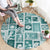 Hawaii Christmas Retro Patchwork Round Carpet Teal LT7 - Polynesian Pride