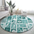 Hawaii Christmas Retro Patchwork Round Carpet Teal LT7 - Polynesian Pride