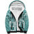 Hawaii Christmas Retro Patchwork Sherpa Hoodie Teal LT7 Unisex Teal - Polynesian Pride