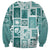 Hawaii Christmas Retro Patchwork Sweatshirt Teal LT7 - Polynesian Pride