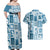 Hawaii Christmas Retro Patchwork Couples Matching Off Shoulder Maxi Dress and Hawaiian Shirt Aquamarine LT7 - Polynesian Pride