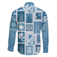 Hawaii Christmas Retro Patchwork Family Matching Long Sleeve Bodycon Dress and Hawaiian Shirt Aquamarine LT7 - Polynesian Pride