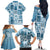 Hawaii Christmas Retro Patchwork Family Matching Off Shoulder Long Sleeve Dress and Hawaiian Shirt Aquamarine LT7 - Polynesian Pride